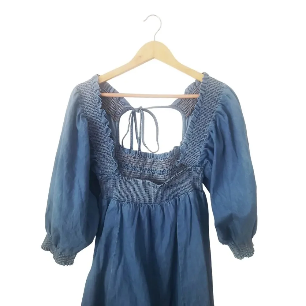 Free People This Is Everything Denim Mini Dress Size Medium